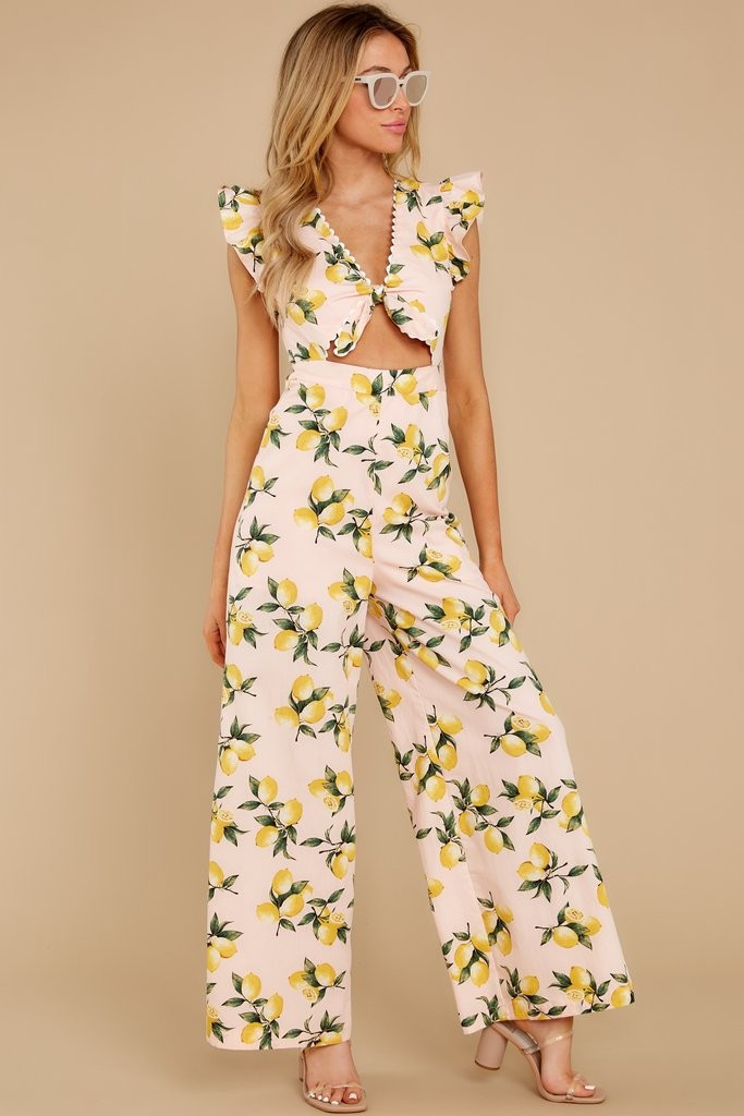 As Easy As It Comes Light Pink Print Jumpsuit | Red Dress 