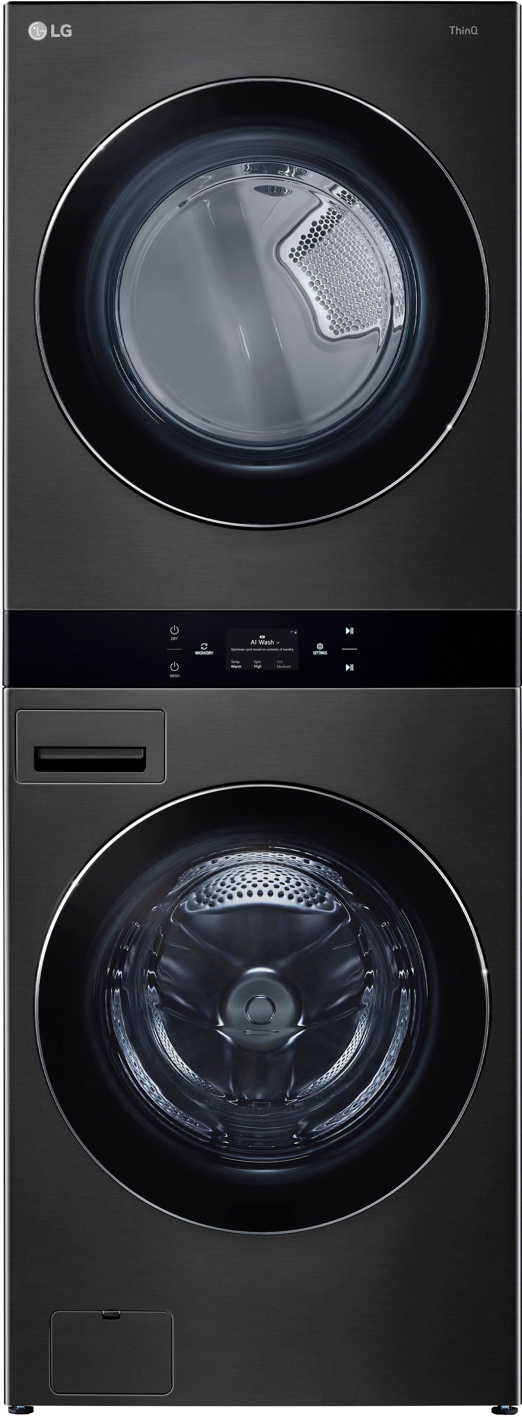 LG 5.0 Cu. Ft. HE Smart Front Load Washer and 7.4 Cu. Ft. Gas Dryer WashTower with Steam and Cent... | Best Buy U.S.