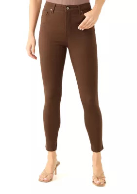 Crown & Ivy Women's High Rise Skinny Fashion Jeans, Brown, 16 | Belk