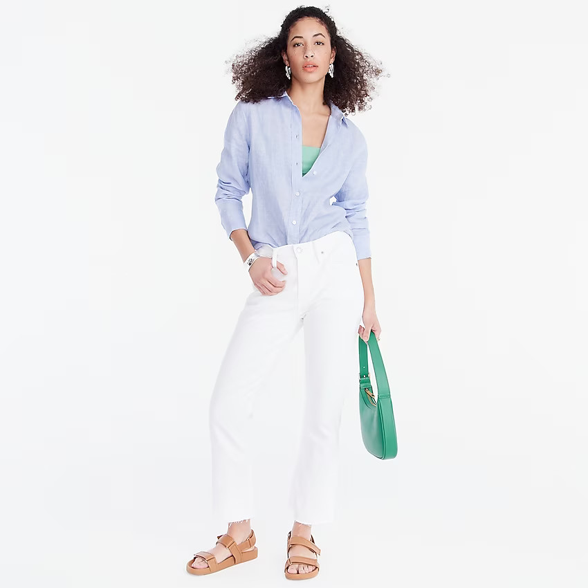 9" demi-boot crop jean in white | J. Crew US