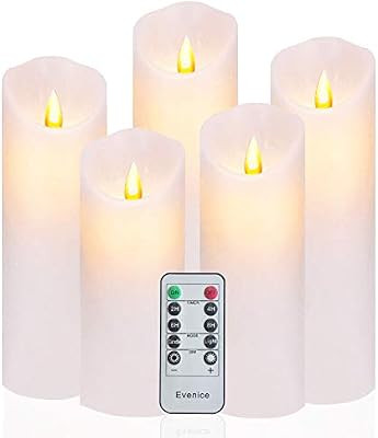 Evenice Flameless Candles Flickering LED Candles Water Ripple Pillar Candles Flame Remote Candles... | Amazon (US)