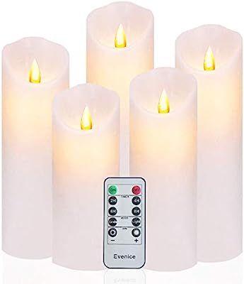 Evenice Flameless Candles Flickering LED Candles Water Ripple Pillar Candles Flame Remote Candles... | Amazon (US)