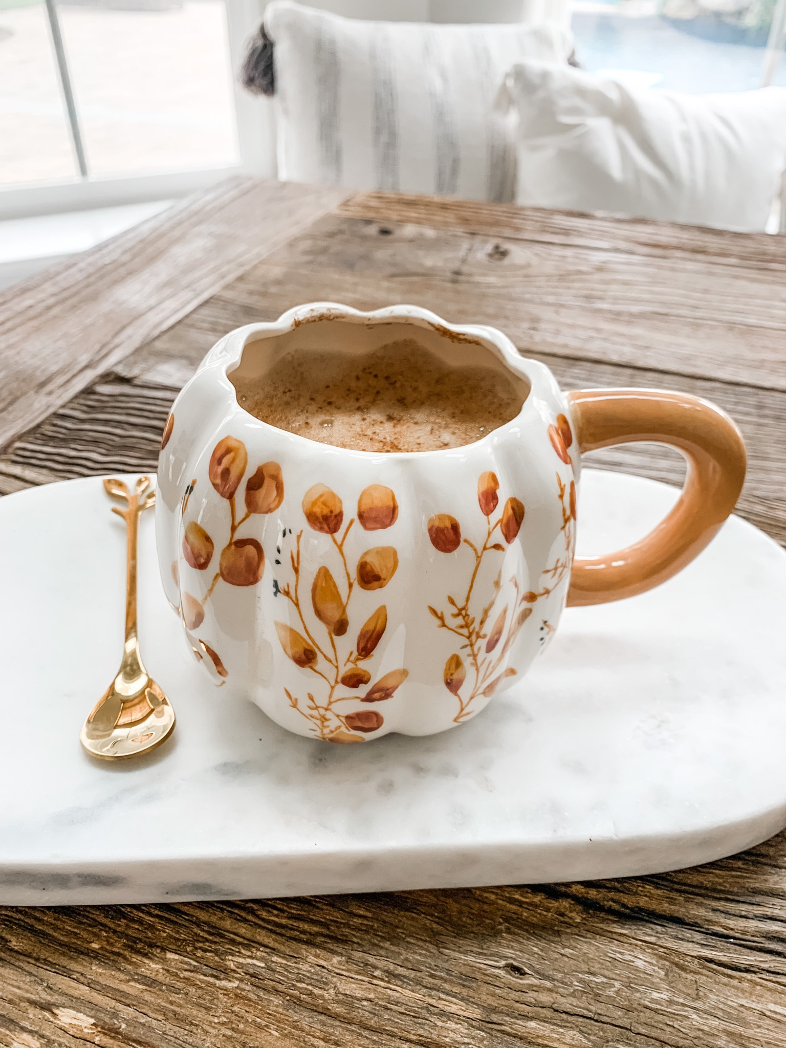 Feeling all the fall vibes with this cute floral pumpkin mug from @Anthropologie. It makes my morning coffee feel that much cozier. The colors are a beautiful pale orange and cream to compliment any neutral fall decor.

#LTKhome #LTKSeasonal #LTKunder50