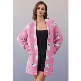 Adorable Ghosts Open Front Longline Knit Cardigan | Chicwish