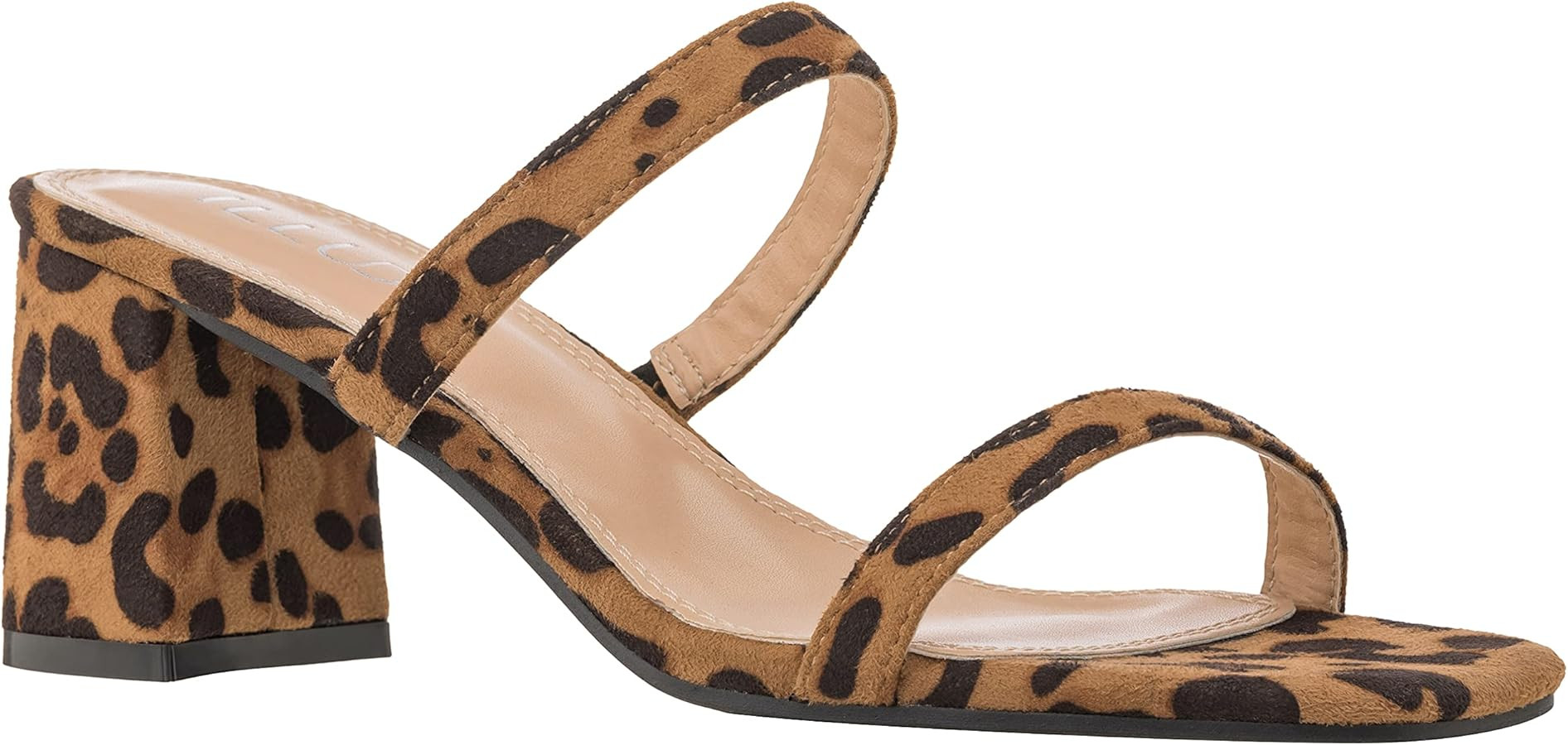 ILLUDE Women’s Block Heel Double Band Square Toe Heeled Sandal Slip On Mule - Lisa | Amazon (US)