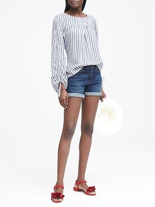 Roll-Up Medium Wash 6" Denim Short | Banana Republic US