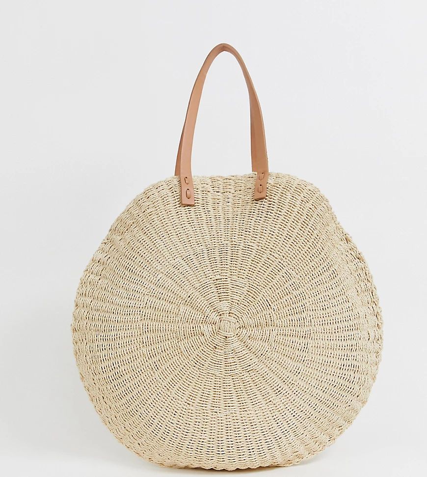 South Beach Exclusive extra large straw beach bag-Beige | ASOS (Global)