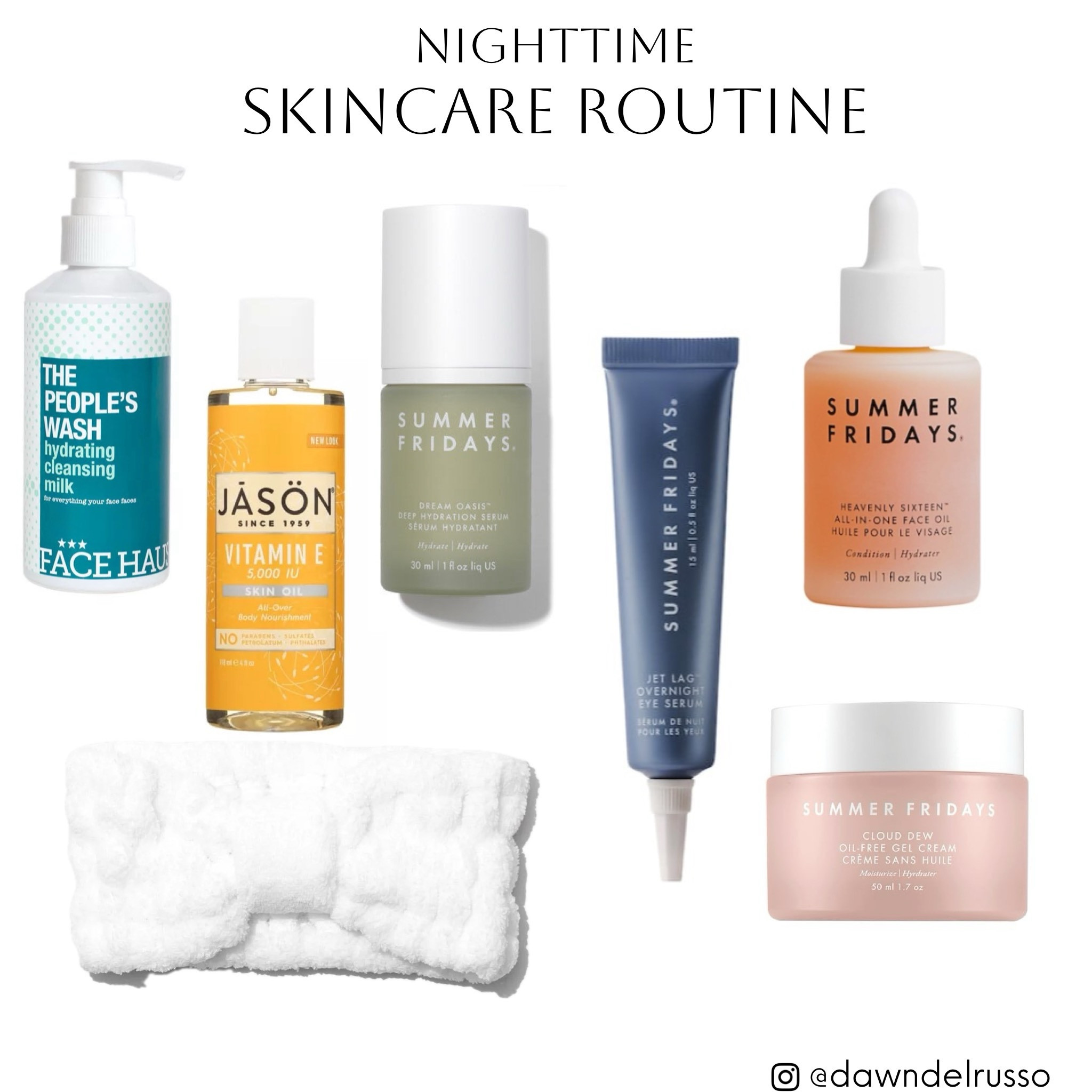 All the products from my #nighttimeskincareroutine 
