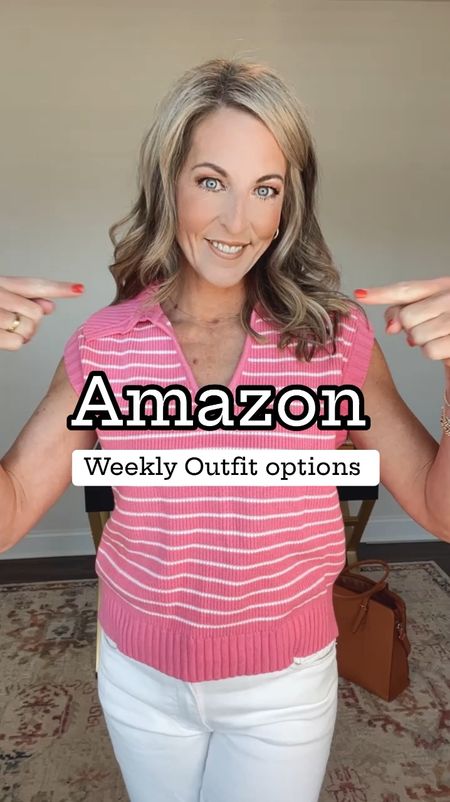 Each Amazon outfit will have you ready for it all- I tried to pick ones that you can wear to work, on the weekend, and more- Choose your favorite #shoecrush with all of the looks whether it is flats, loafers, sneakers or heels! All styles come in multiple colors for you to pick your favorite! - wear size small in ALL - I am
5’5 for reference. 🩵🔆

#LTKsalealert #LTKover40 #LTKstyletip