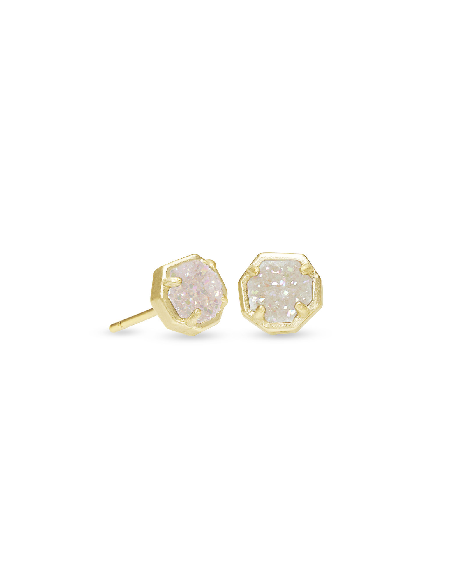 Nola Gold Stud Earrings in Iridescent Drusy | Kendra Scott