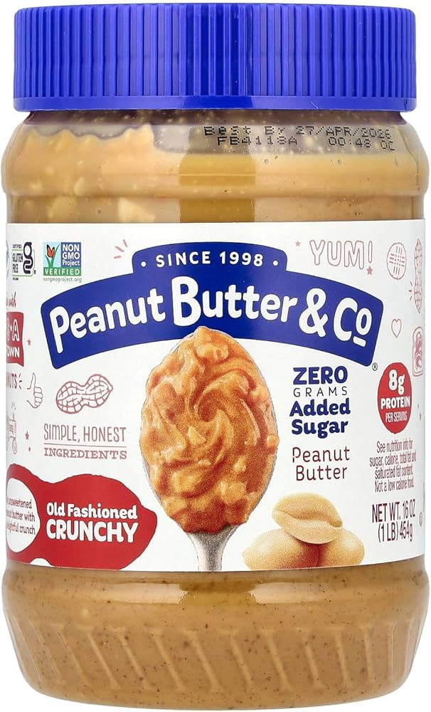 Peanut Butter & Co. Old Fashioned Crunchy Peanut Butter, Non-GMO, Gluten Free, Vegan, No Sugar Ad... | Amazon (US)