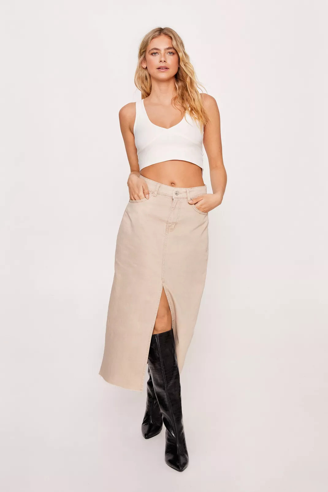 Front Split Midaxi Skirt | Nasty Gal (US)