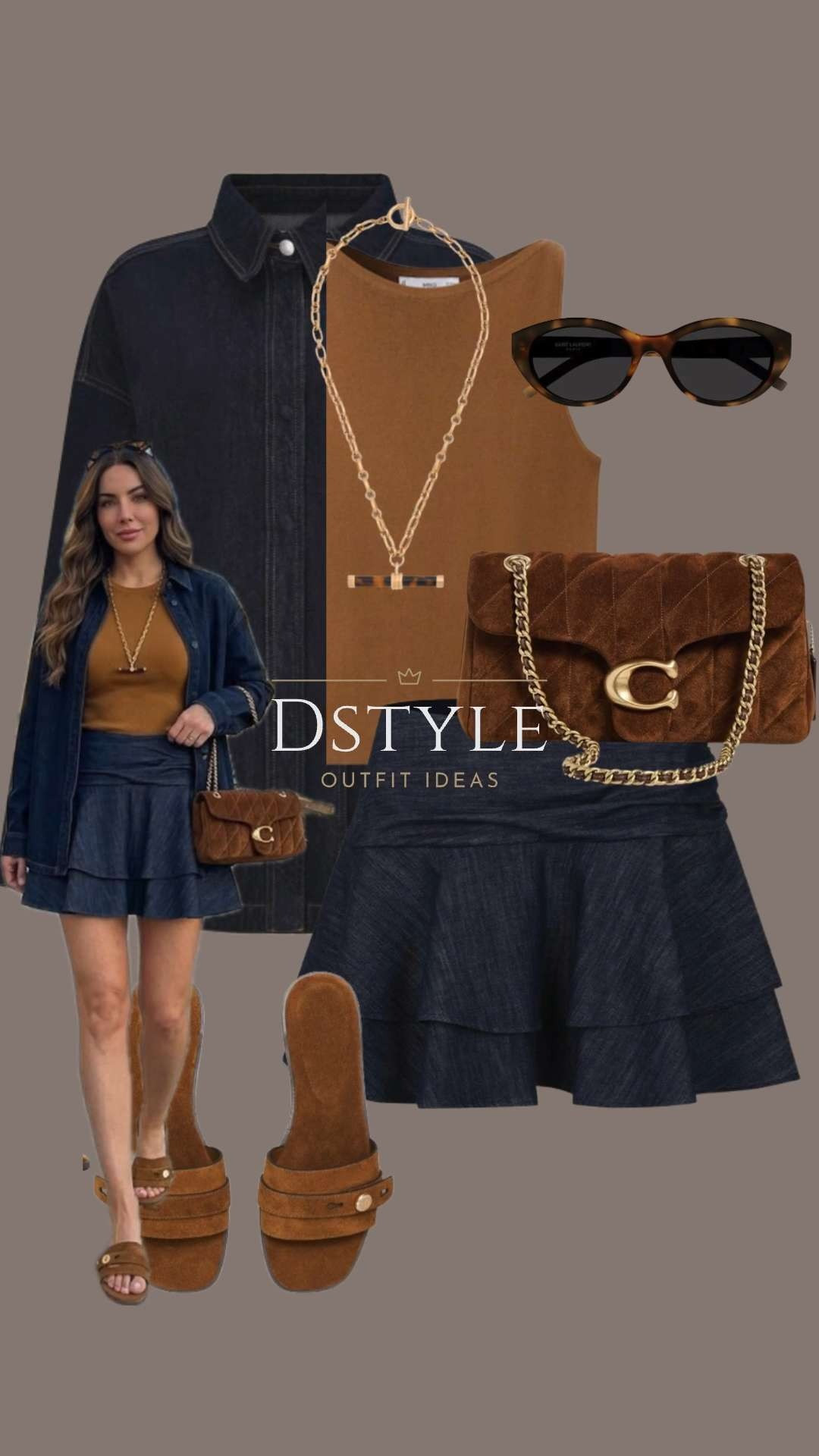This tiered denim mini skirt and oversized denim shirt combo is my new favorite for exploring Laguna Beach or grabbing lunch in Santa Monica.

The rich camel and cognac tones in the accessories really pop against the dark wash—obsessed with this quilted suede bag and those effortless slides. It’s the perfect blend of casual and curated for those sunny West Coast days. ☀️✨

Double denim outfit, California street style, denim mini skirt, spring transition style, LTK fashion find, casual chic aesthetic 

 

#LTKootd #LTKSeasonal
