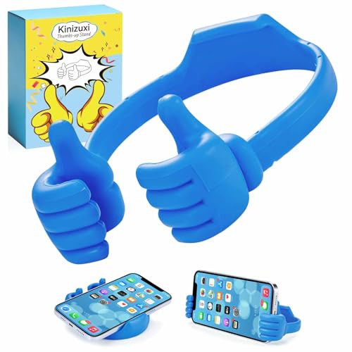 Valentines Day Gifts for Teens Girls Boys Cell Phone Stand, Universal Thumbs Up Lazy Phone Holder for Desk Fun Gadgets Smartphone Stand Holder for iPhone iPad Samsung and More (Blue) | Amazon (US)