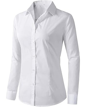 Beninos Womens Dress Shirts Long Sleeve Button Down Shirt Work Wear | Amazon (US)