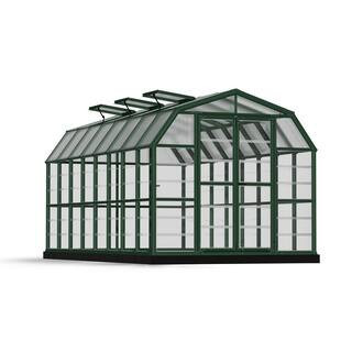 Grand Gardener 8 ft. x 16 ft. Green/Clear Polycarbonate DIY Greenhouse Kit | The Home Depot