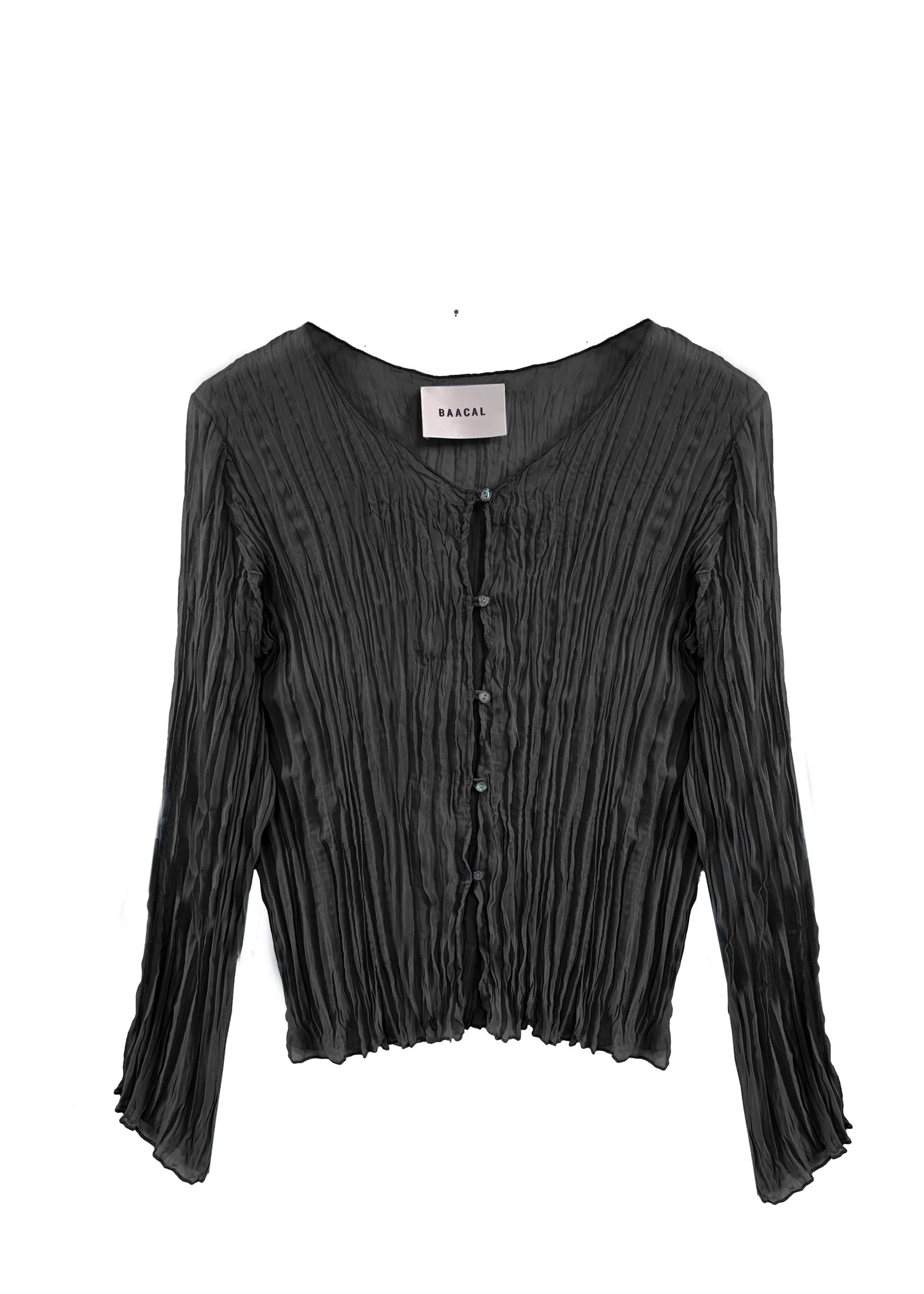Maya Pleated Cardigan- Black | BAACAL Limited, LLC