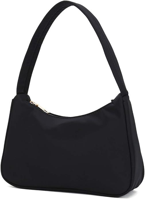 YIKOEE Small Nylon Shoulder Bags for Women Elegant Feminine Mini Handbags with Zipper Closure | Amazon (US)