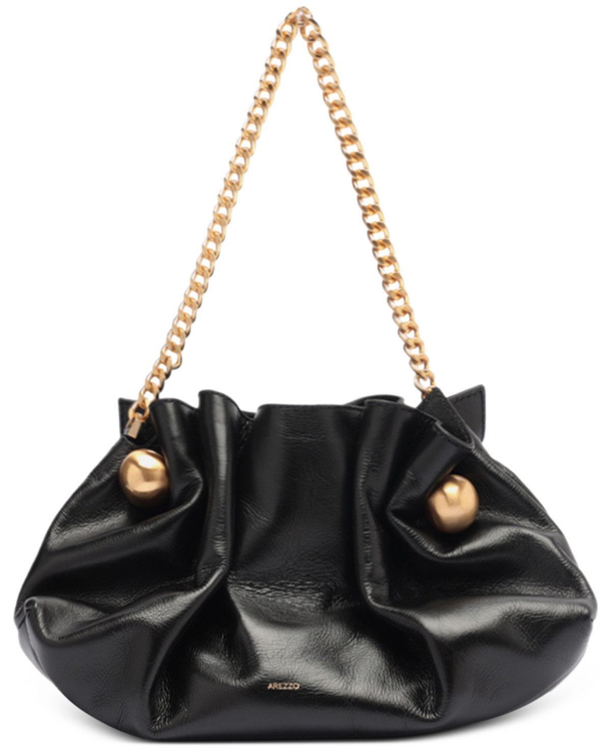 Arezzo Cleo Small Leather Clutch - Black | Macy's