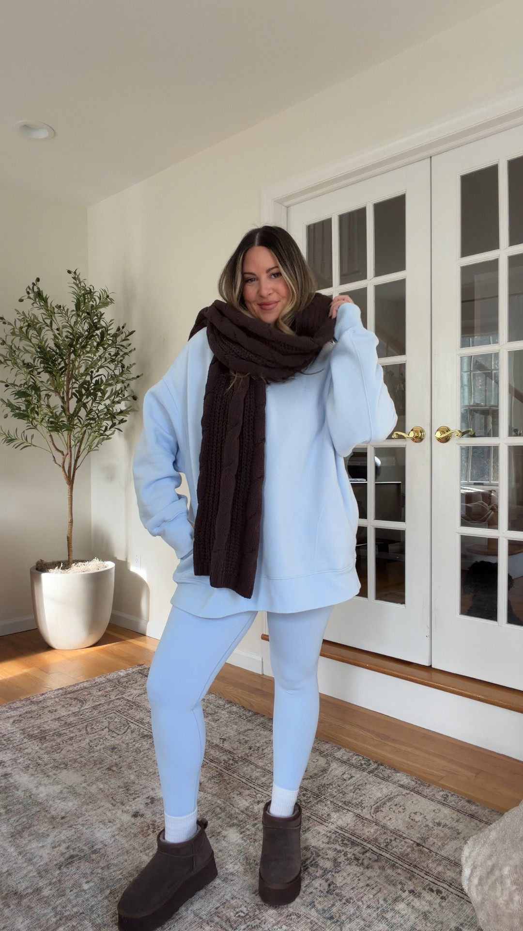 Who would’ve thought she’s a baby blue girl 🤷🏼‍♀️🐬🩵❄️ L in sweatshirt (sized up for length but not necessary - I also have in M and it’s just a slight length difference), M in leggings!

matching set, leggings outfit, new at aerie, travel day outfit airport outfit, winter outfit, casual winter outfit

#LTKTravel #LTKSeasonal #LTKootd