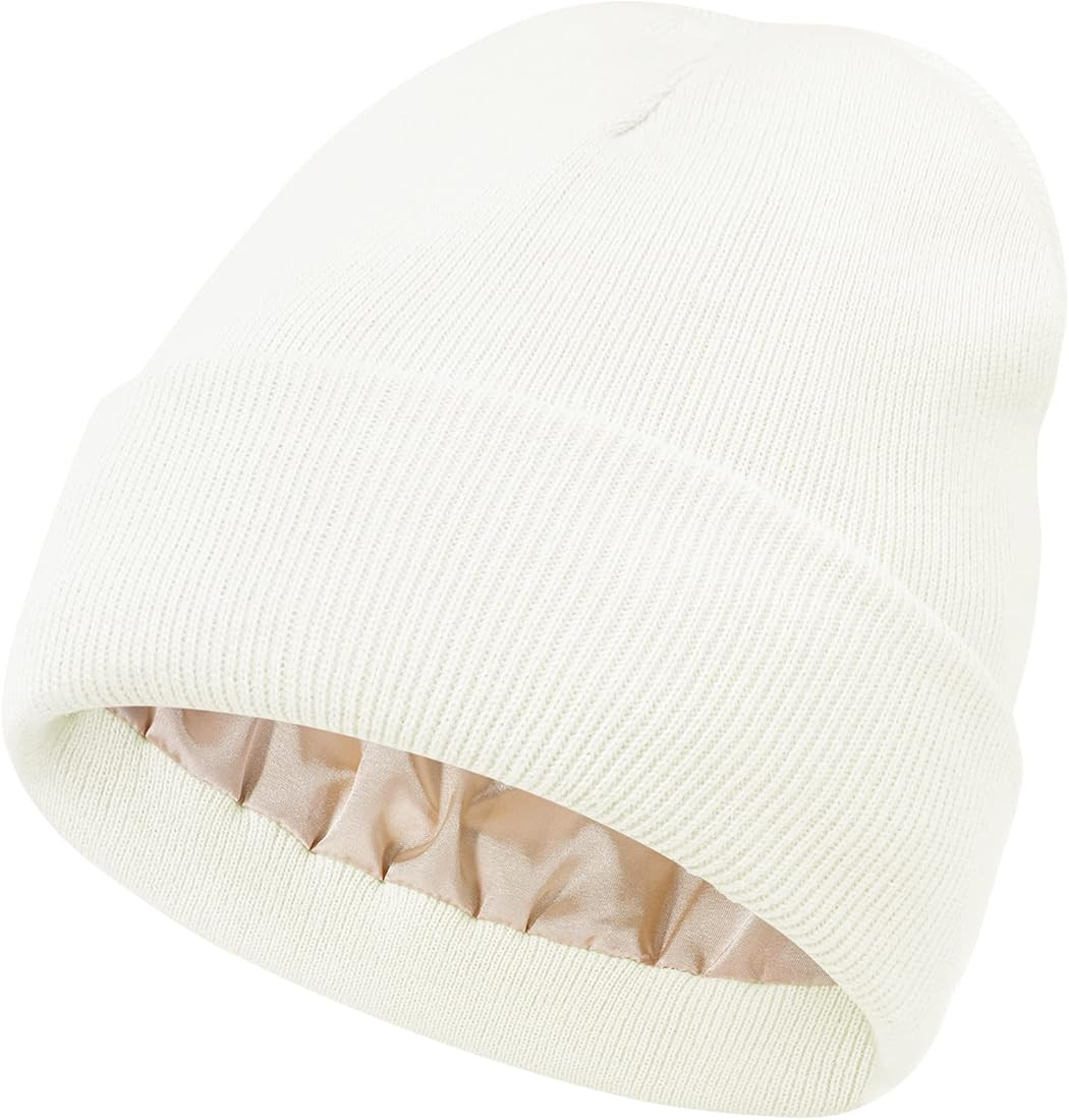 Zando Womens Satin Lined Beanie for Women Knit Beanies Womens Winter Beanies for Women Hats for M... | Amazon (US)