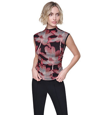 Women\u2019s Ruched Sleeveless Mock-Neck Top | Macy's