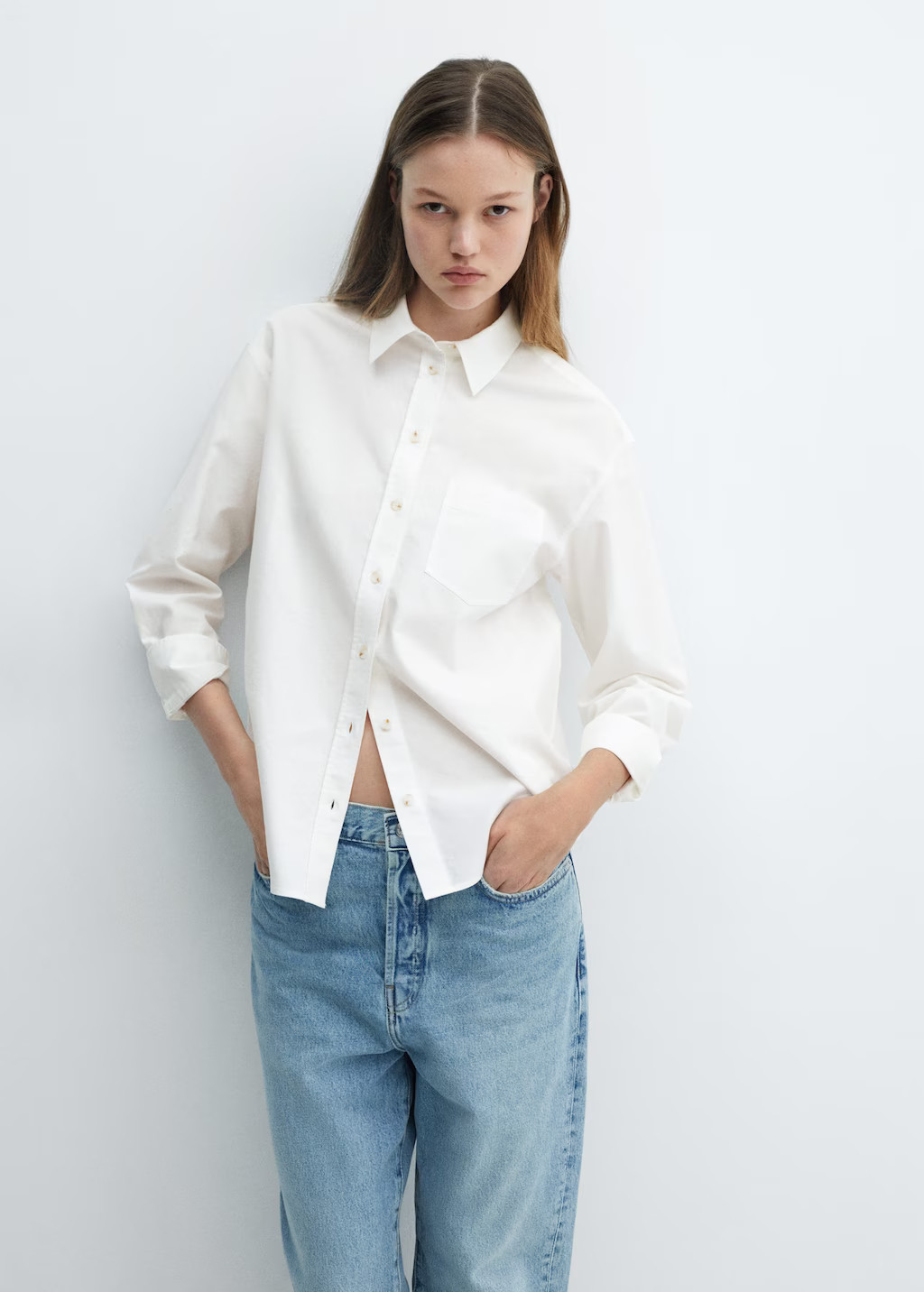 Search: DAZY Button Through Pocket Front Drop Shoulder Shirt (96) | Mango USA | MANGO (US)
