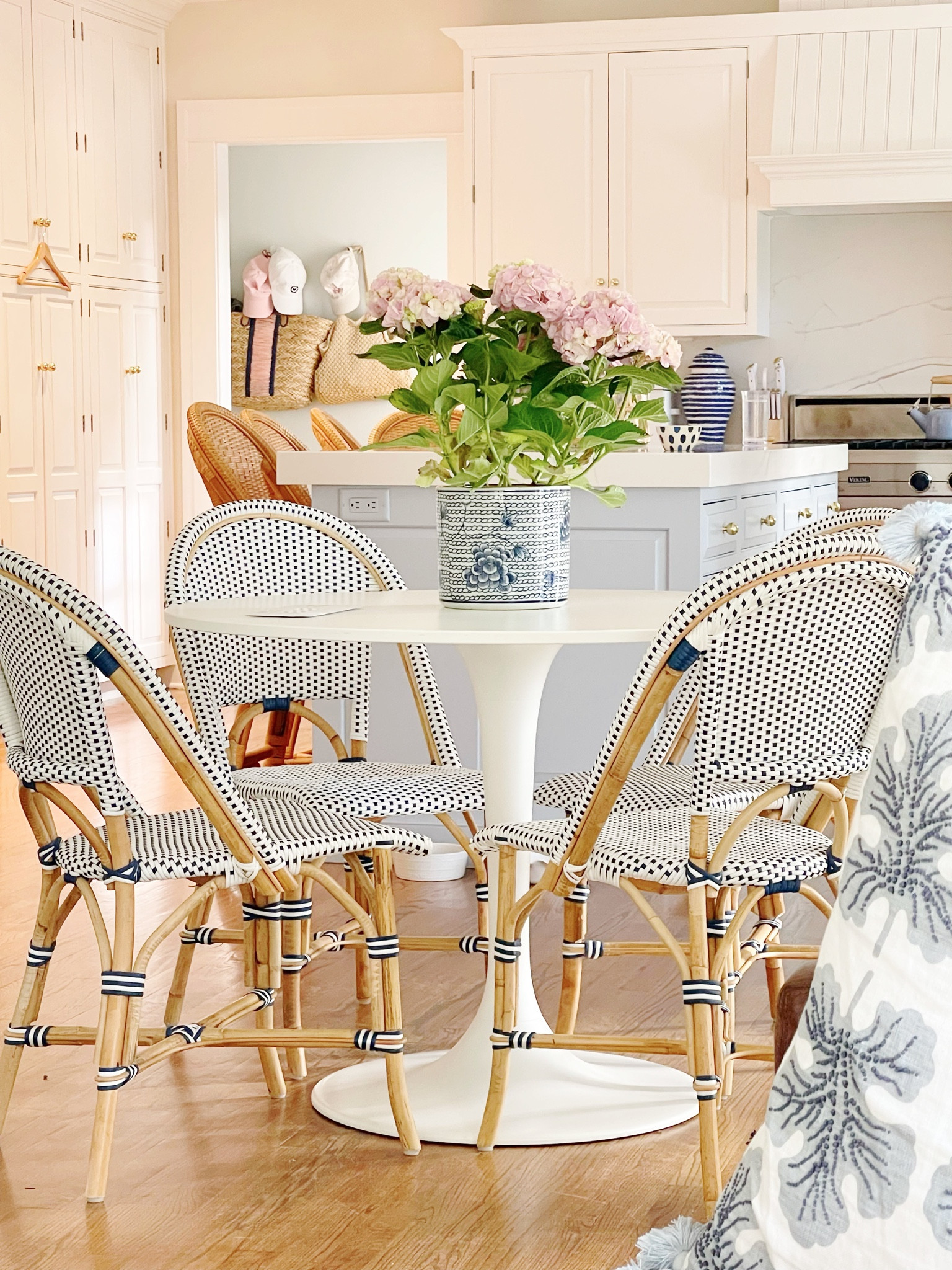 Shop our kitchen here! We’ve had these kitchen dining chairs for over 8 years and the quality and classic style are 🙌🏻😍 Loved them so much we got the coordinating counter stools!

Plus I scooped up this pretty pink hydrangea plant from our local Trader Joe’s recently but linked a super similar option! 

Table is ikea but I linked some similar options! Island color is BM Blue Heather 🤍

Home decor, bistro chair, kitchen dining, blue and white, coastal kitchen, spring, summer

#LTKhome #LTKunder100 #LTKFind