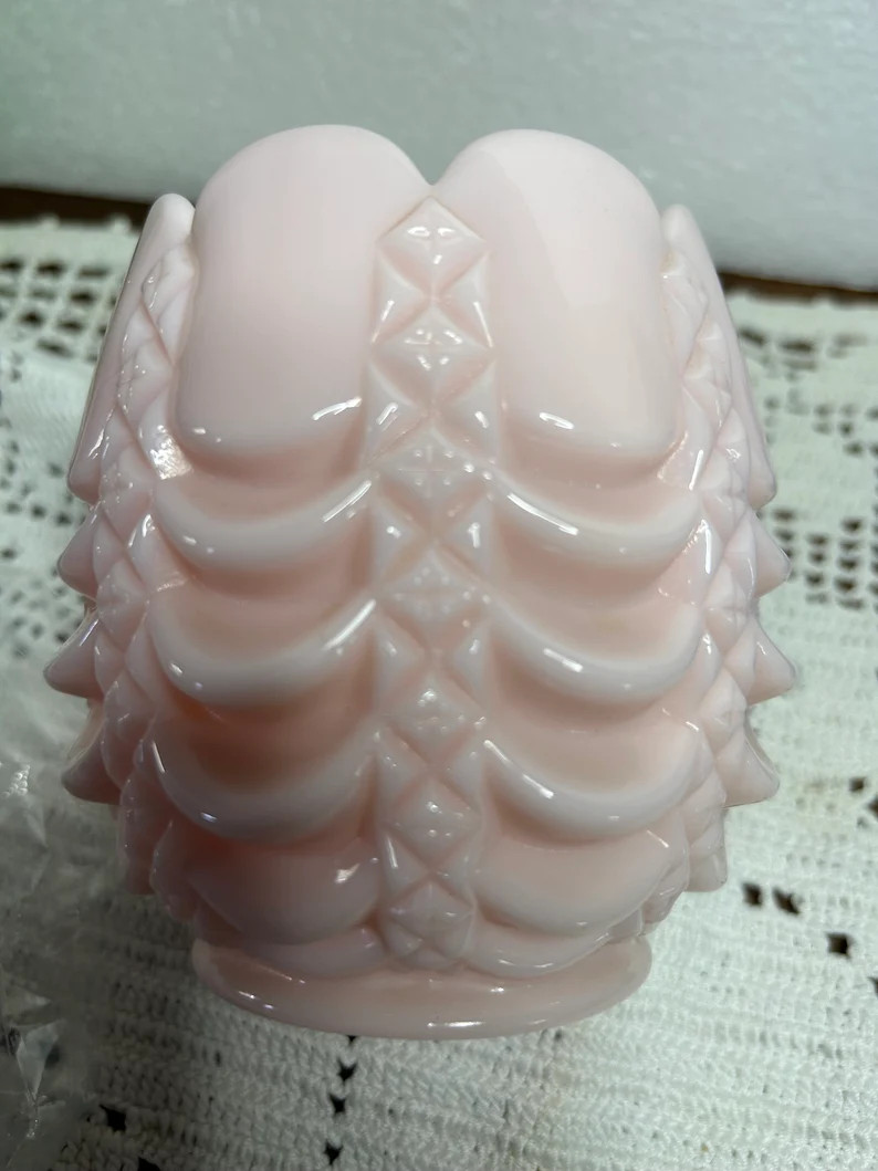 Fostoria Soft Pink Milk Glass Drape Vase 4” | Etsy (US)