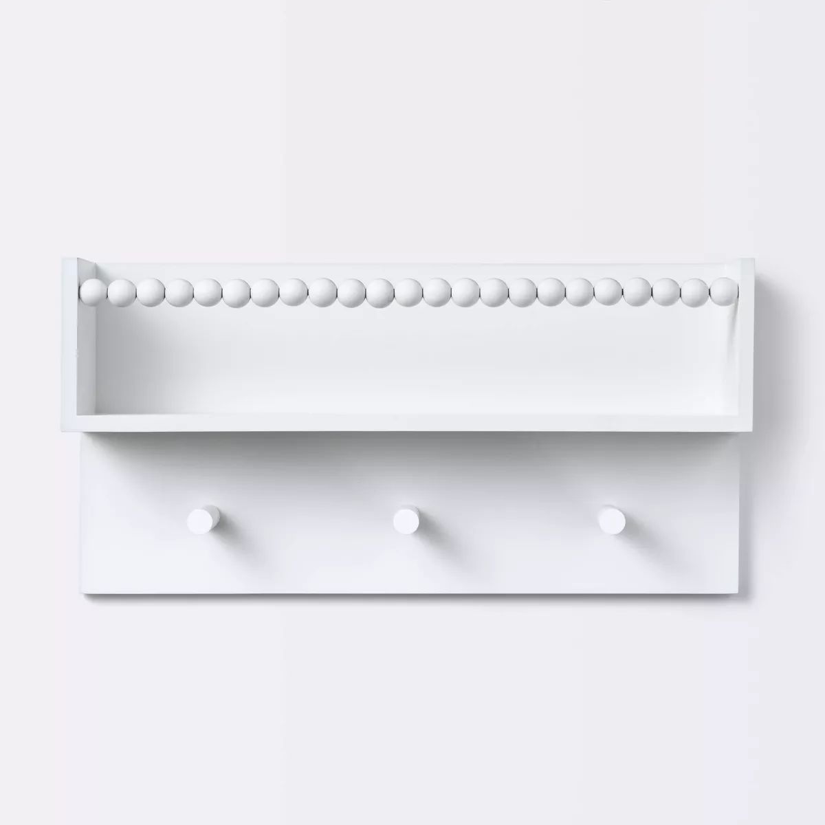 Wall Hook Shelf with Beading - White - Cloud Island™ | Target