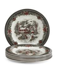 Set Of 6 Christmas Village Plates | TJ Maxx