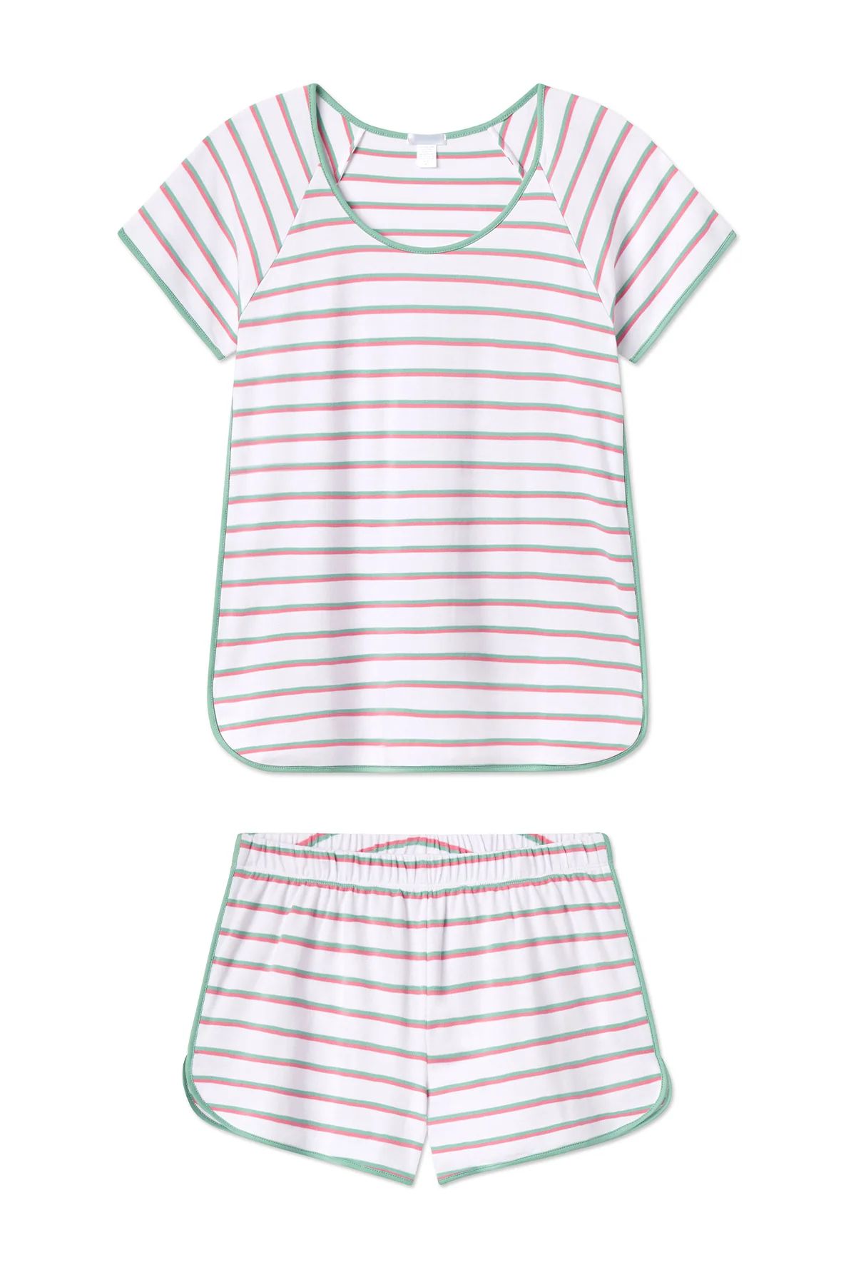 Pima Shorts Set in Petunia Stripe | Lake Pajamas
