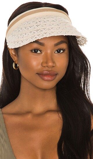 Crochet Visor in Ivory | Revolve Clothing (Global)