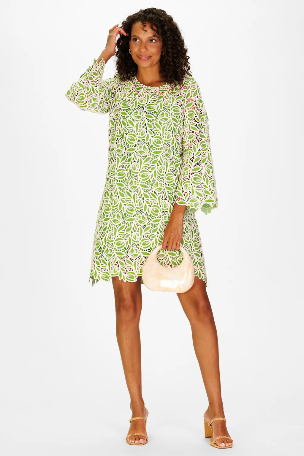 Brinkley Dress in Green Tulip Lace | Duffield Lane