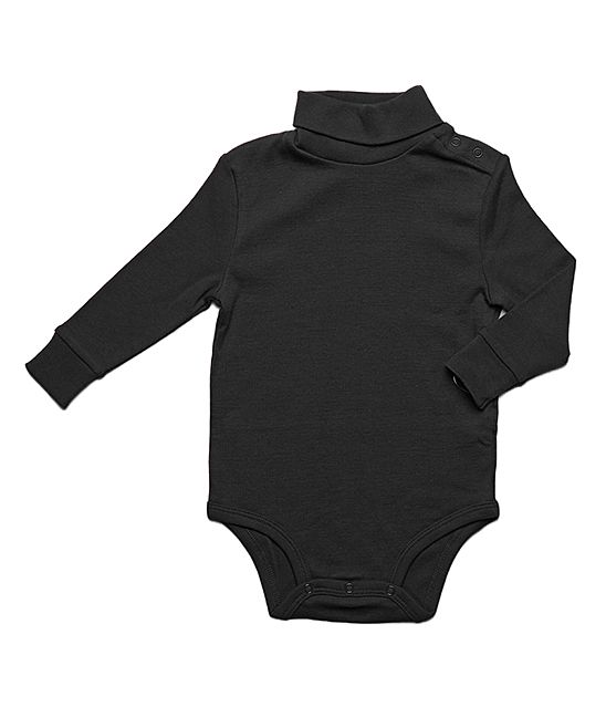 Leveret Infant Bodysuits Black - Black Turtleneck Bodysuit - Infant & Toddler | Zulily