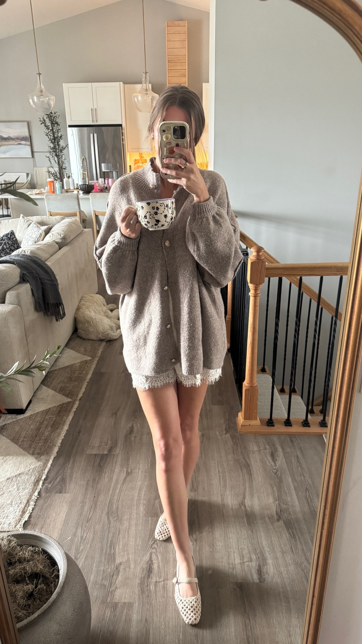 Obsessing over this cardigan and lace shorts combo

#LTKmorningroutine #LTKootd