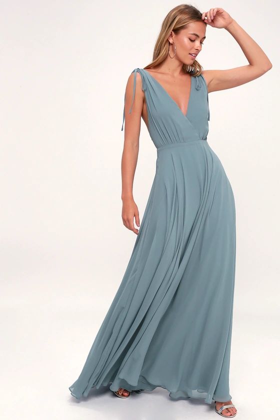 Dance the Night Away Slate Blue Backless Maxi Dress | Lulus (US)