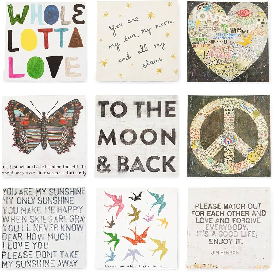 Sugarboo & Co. Choose Peace Large Art Poster, Boho Wall Decor, Aesthetic Room Decor, 12" x 12" | Amazon (US)