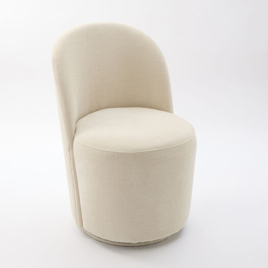 Cream Chenille Swivel Chair 90x54cm | TK Maxx