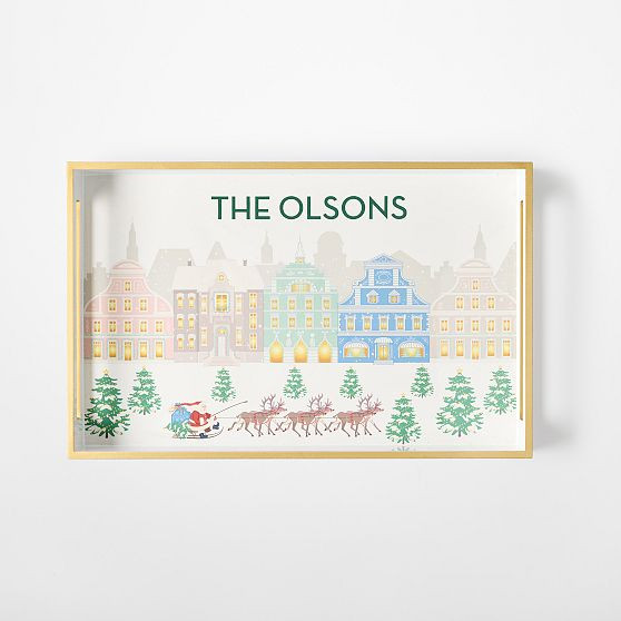 Holiday Village Lacquer Tray | Mark and Graham