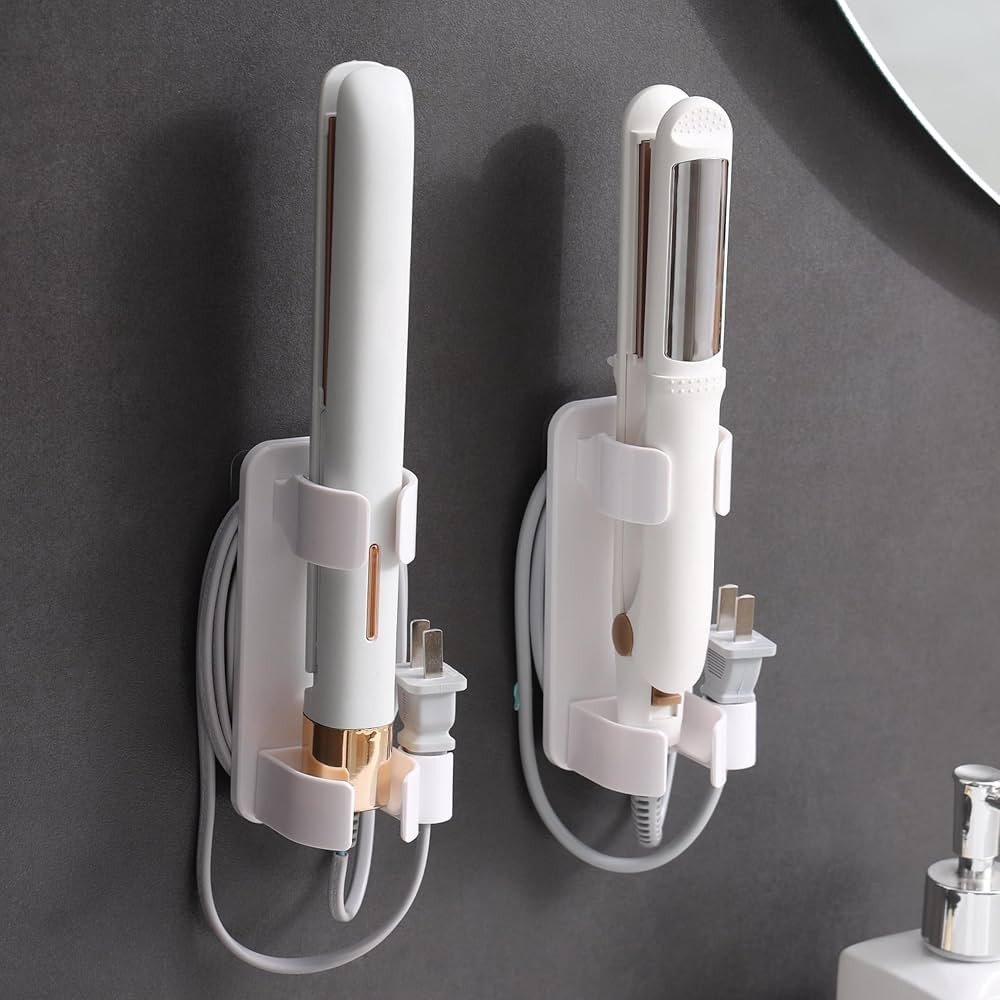 Curling Iron Holder Wall Mounted, Hair Dryer Holder Hair Curler Holder Hair Straightener Holder C... | Amazon (US)