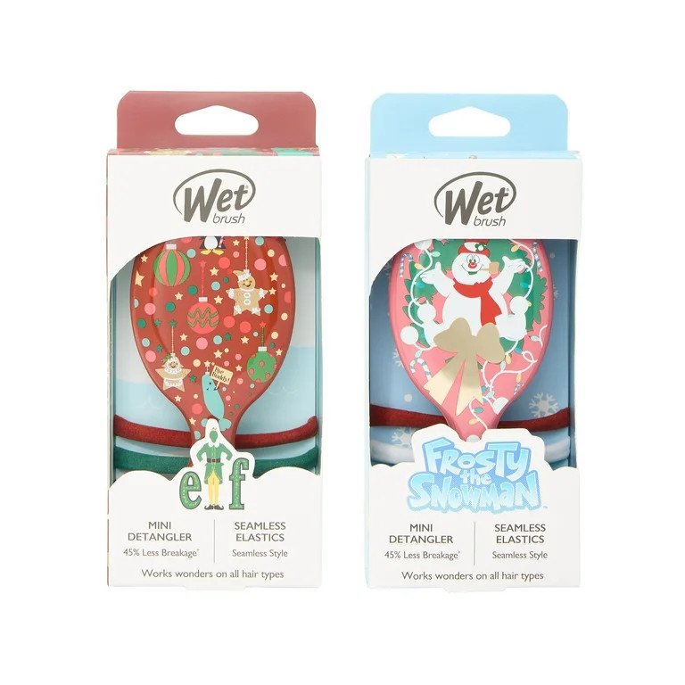 Wet Brush Hair Brush Mini Detangler 2 pack with Bonus Elastics. | Walmart (US)