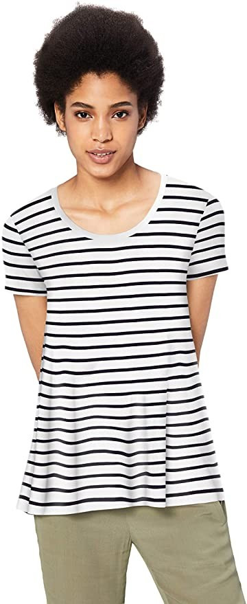 Amazon Brand - Daily Ritual Women's Jersey Short-Sleeve Scoop Neck Swing T-Shirt | Amazon (US)