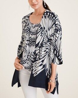Reversible Butterfly-Print-to-Solid Kimono | Chico's