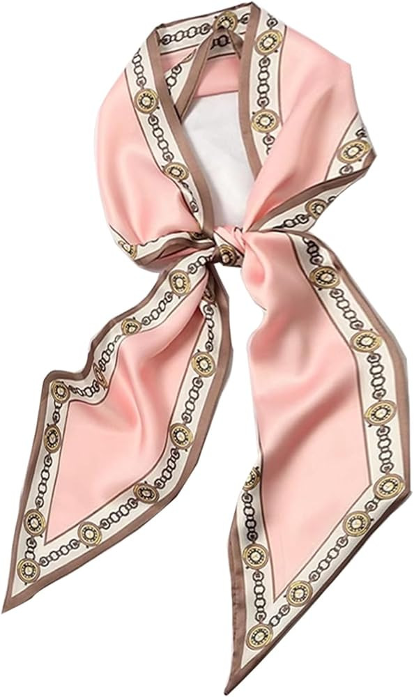 Clysoru Silk Neck Scarf Printed Scarves Head Women'S Fashion Oblique Angle Satin Scarfs For Bag H... | Amazon (US)