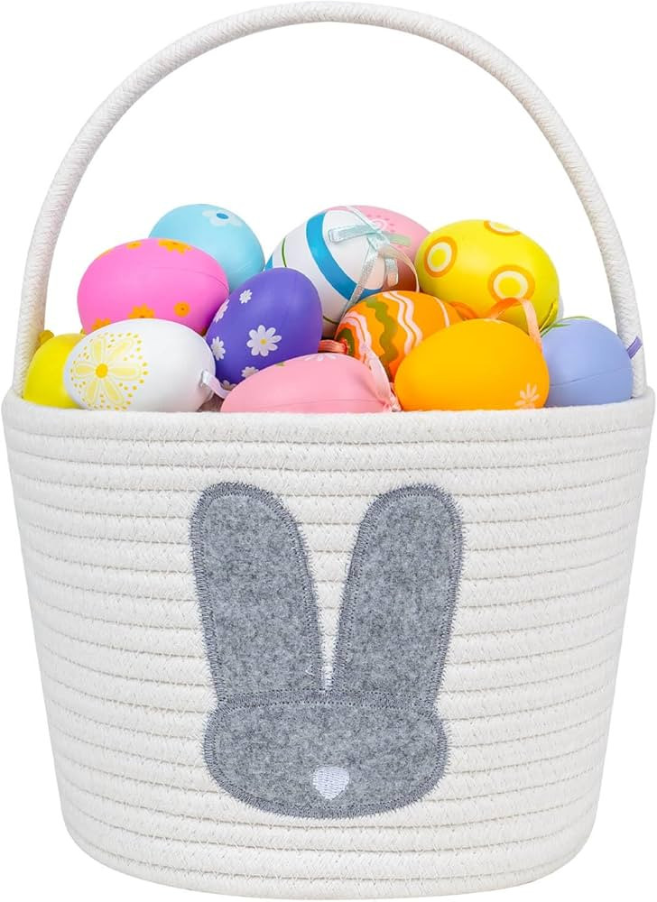 CubesLand Easter Basket for Kids Boys and Girls, Adorable Bunny Basket for Easter Egg Hunts, Soft... | Amazon (US)