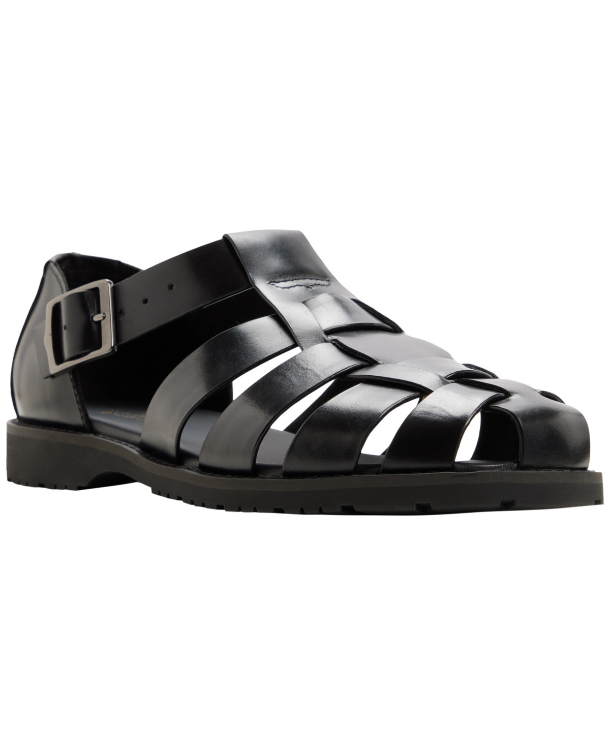 Gh Bass Men's Classic Leather Fisherman Buckle Sandals - Black | Macy's