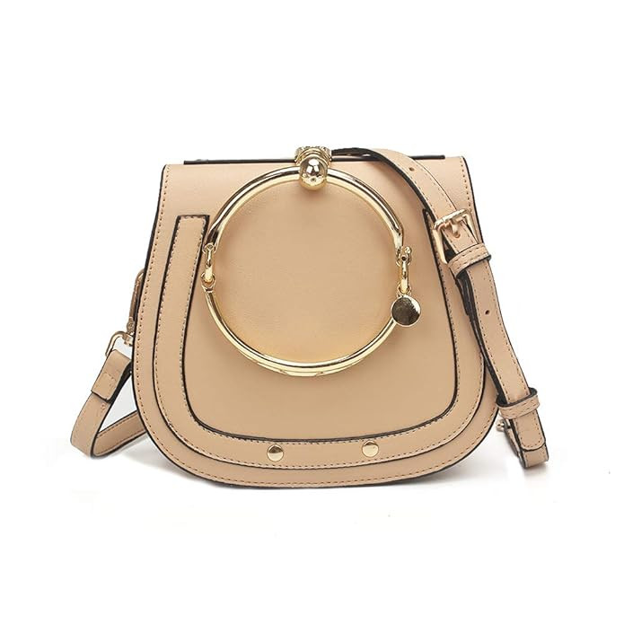 Yoome Women Punk Circular Ring Handle Handbags Small Round Purse Crossbody Bags For Girls | Amazon (US)