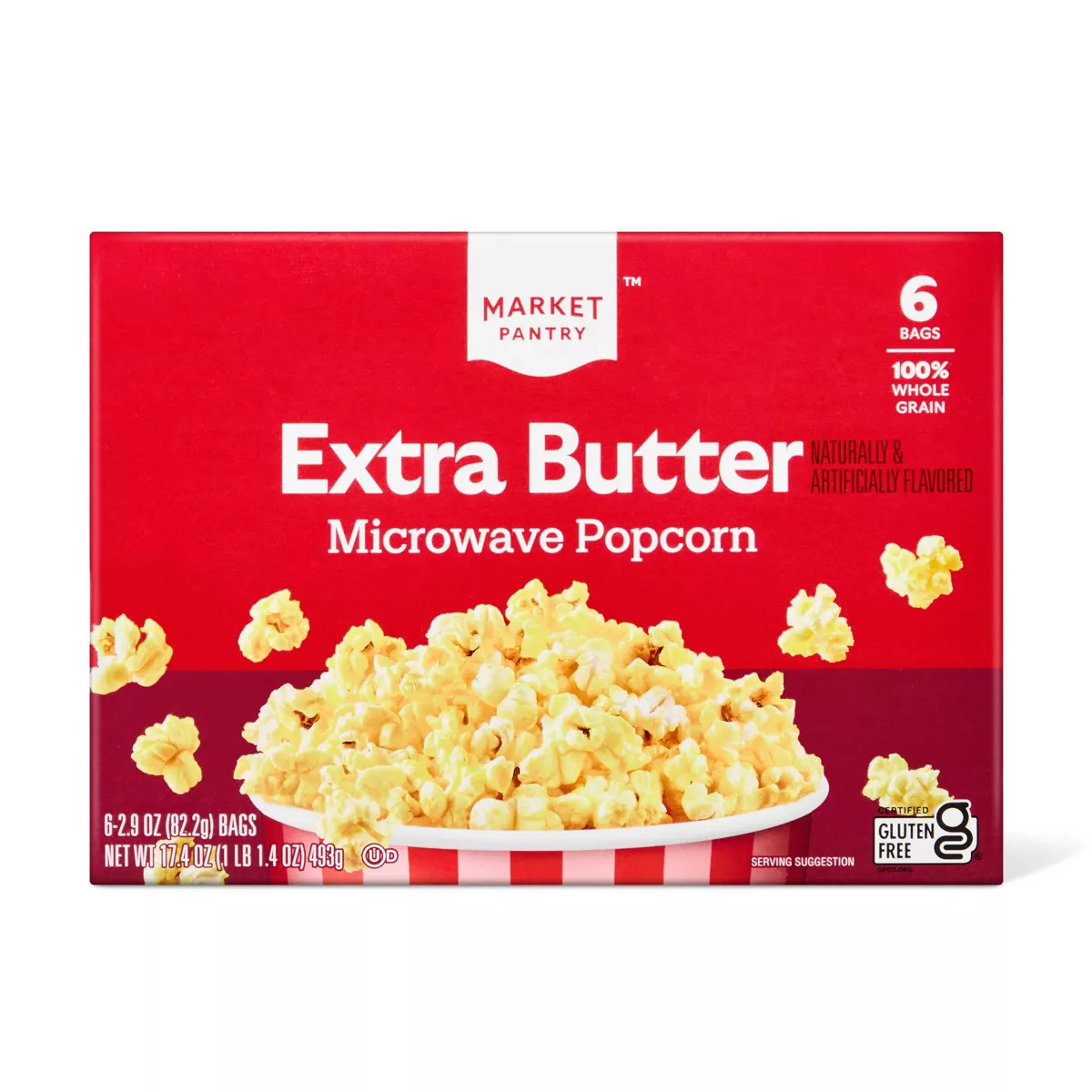 Extra Butter Microwave Popcorn - 6ct - Market Pantry™ | Target