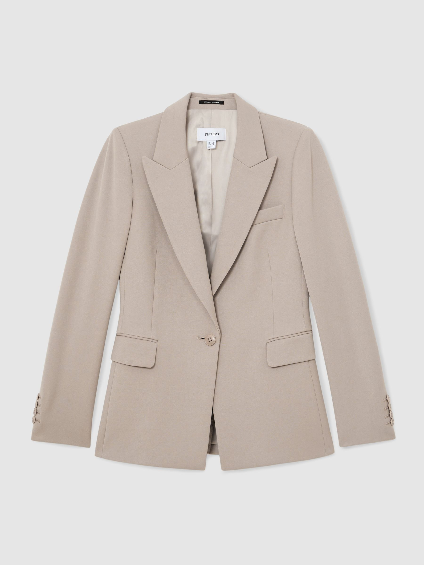 Reiss Tailored Single Breasted Suit Blazer in Stone Neutral | REISS | Reiss US